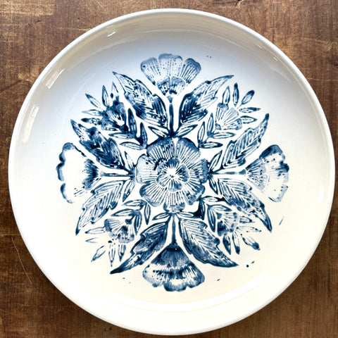 SECONDS: Block Printed Ceramic Plate - No. 5626