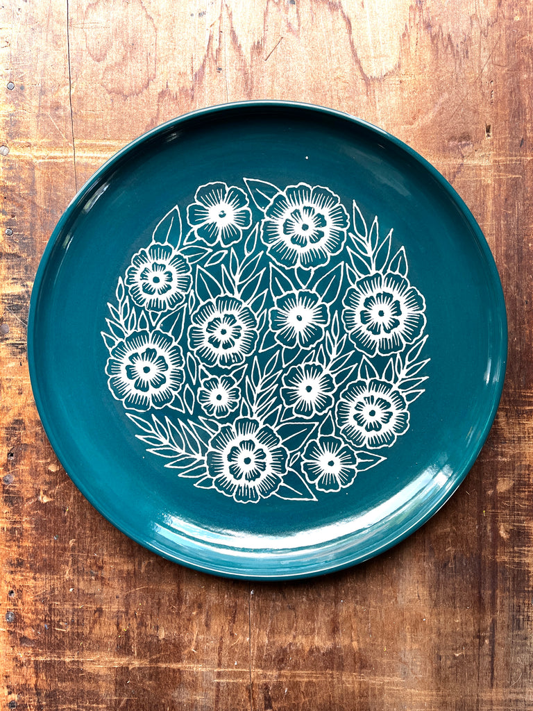 SECONDS : Hand Painted Large Ceramic Platter - No. 1907