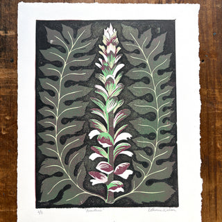 Hand Block Printed "Acanthus" Reduction Print - No. 2