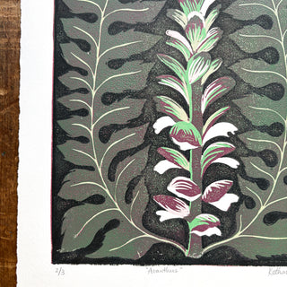 Hand Block Printed "Acanthus" Reduction Print - No. 2