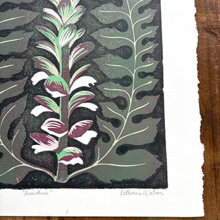Hand Block Printed "Acanthus" Reduction Print - No. 2