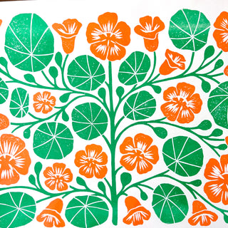 Garden Series: Nasturtium Risograph Print