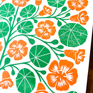 Garden Series: Nasturtium Risograph Print