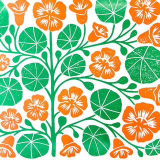 Garden Series: Nasturtium Risograph Print