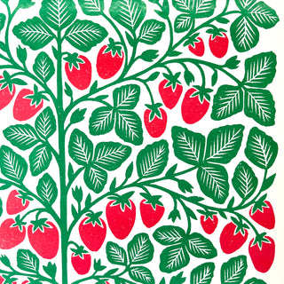 Garden Series: Strawberry Risograph Print