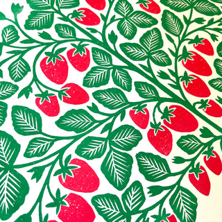Garden Series: Strawberry Risograph Print