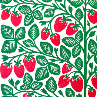 Garden Series: Strawberry Risograph Print