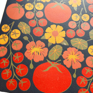 SECONDS: Hand Block Printed "Tomatoes" Reduction Print - 4