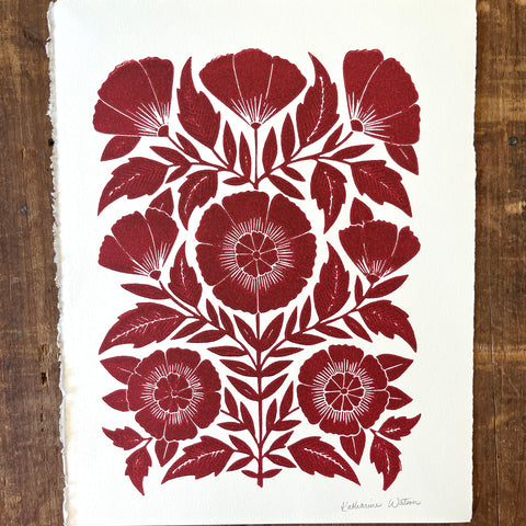 Hand Block Printed Art Print - No. 640