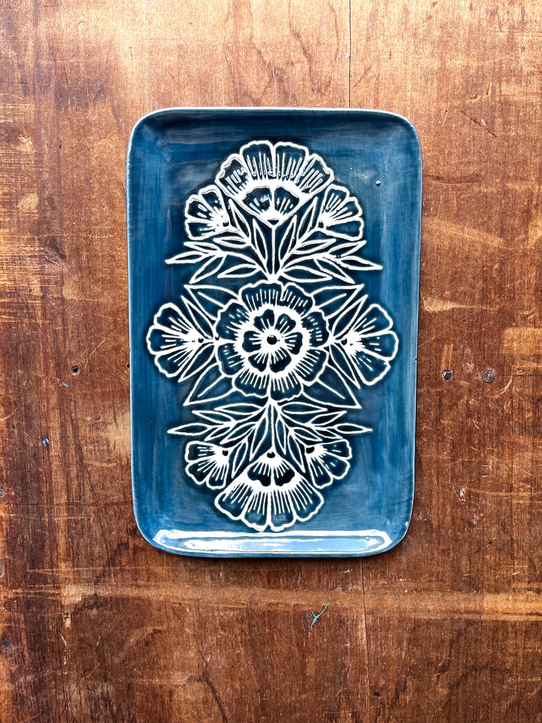SECONDS : Hand Painted Ceramic Tray - No. 1923