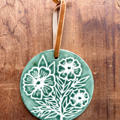 Hand-Painted Ceramic Ornament - No. 019