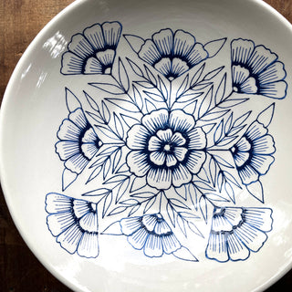 Hand Painted Large Ceramic Bowl, No. 1944