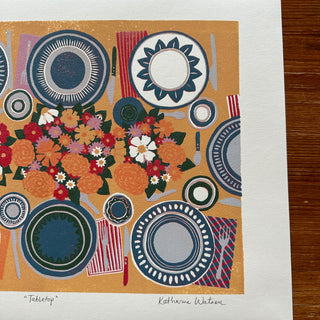 Hand Block Printed Tabletop Reduction Print - Horizontal - No. 31