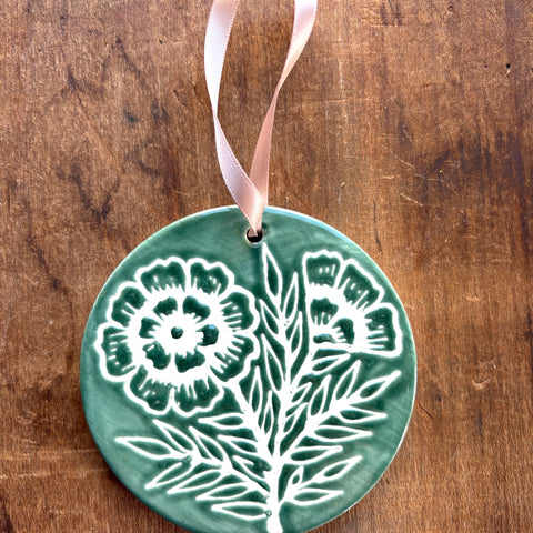 Hand-Painted Ceramic Ornament - No. 055