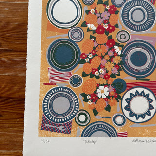 Hand Block Printed Tabletop Reduction Print - Vertical - No. 14