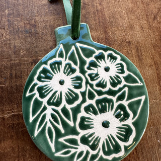 Hand-Painted Ceramic Ornament - No. 1006