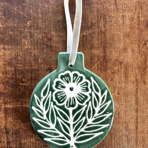 Hand-Painted Ceramic Ornament - No. 1007