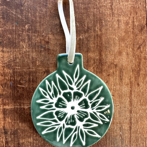 Hand-Painted Ceramic Ornament - No. 1008