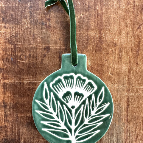 Hand-Painted Ceramic Ornament - No. 1010