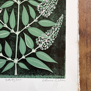 Hand Block Printed "Butterfly Bush" Reduction Print - No. 6