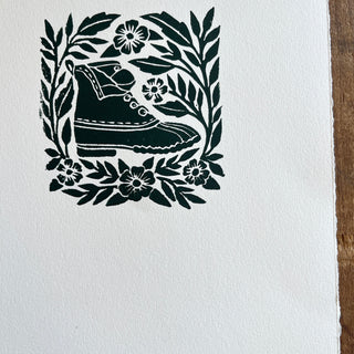 Hand Block Printed Bean Boot Print, No. 658