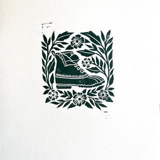 Hand Block Printed Bean Boot Print, No. 659