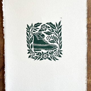 Hand Block Printed Bean Boot Print, No. 660