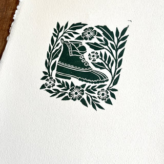 Hand Block Printed Bean Boot Print, No. 660