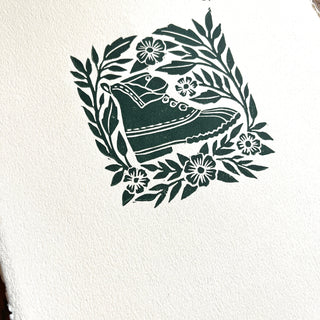 Hand Block Printed Bean Boot Print, No. 660