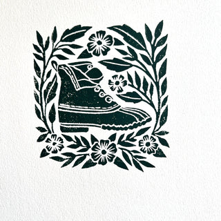Hand Block Printed Bean Boot Print, No. 663