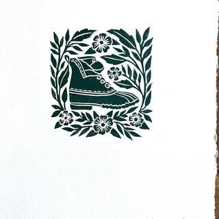 Hand Block Printed Bean Boot Print, No. 664