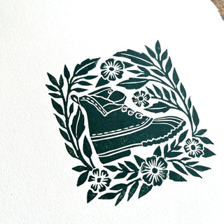 Hand Block Printed Bean Boot Print, No. 664