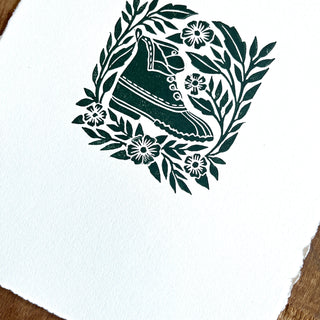 Hand Block Printed Bean Boot Print, No. 664
