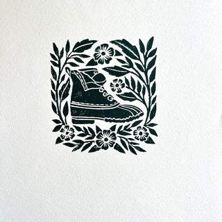 Hand Block Printed Bean Boot Print, No. 665