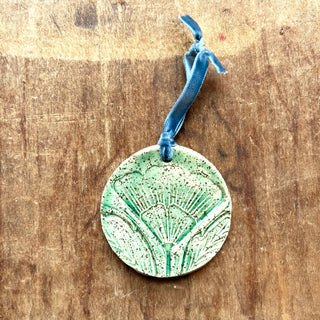 Block Printed Ceramic Ornament - No. 665