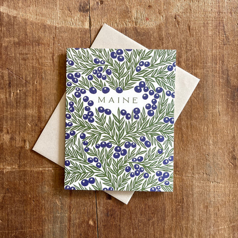 "Maine" Blueberries Greeting Card