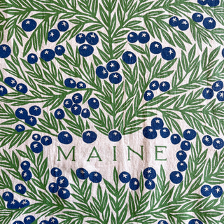Maine Wild Blueberries Tea Towel
