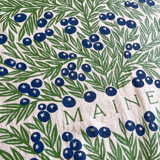Maine Wild Blueberries Tea Towel