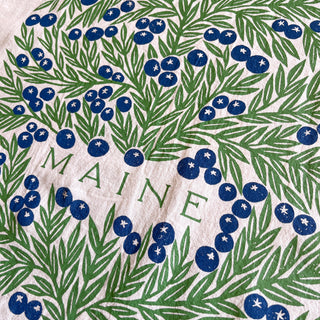 Maine Wild Blueberries Tea Towel
