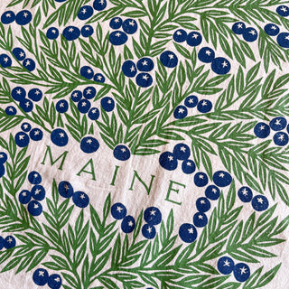 Maine Wild Blueberries Tea Towel