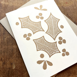 Block Printed Holiday Card