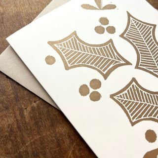 Block Printed Holiday Card