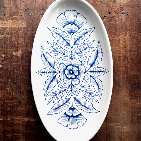 Hand Painted Ceramic Serving Dish - No. 2865