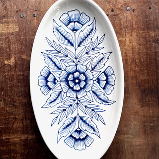 Hand Painted Ceramic Serving Dish - No. 2866