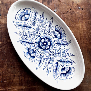 Hand Painted Ceramic Serving Dish - No. 2866