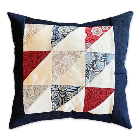 Hand Quilted Denim Pillow