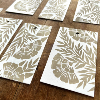 SALE : Set of Eight Letterpress Gift Tags, Neutral