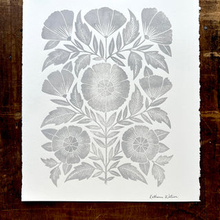 SALE : Hand Block Printed Art Print - No. 2508