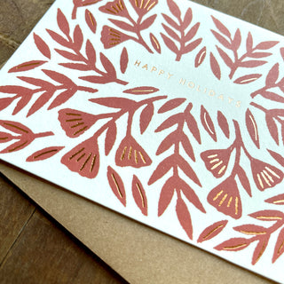 "Happy Holidays" Foil Stamped Cards