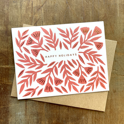 "Happy Holidays" Foil Stamped Cards